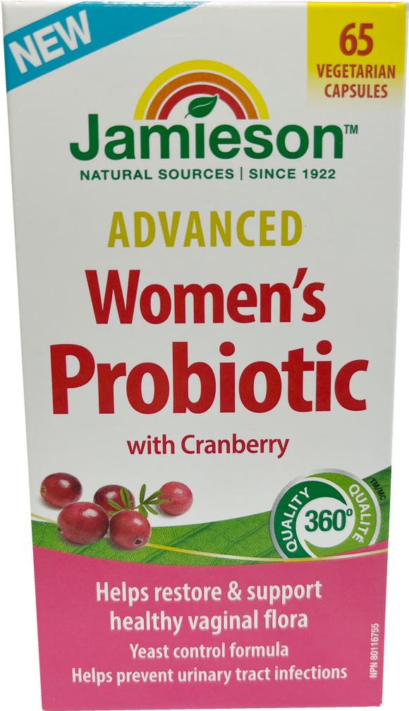 Jamieson advanced women's probiotic with cranberry, 65 Vcapsules