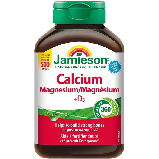 Jamieson Calcium and Magnesium with Vitamin D3, 500 caplets