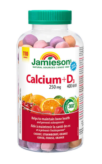 Jamieson 钙 + 维生素 D3 软糖，110 粒
