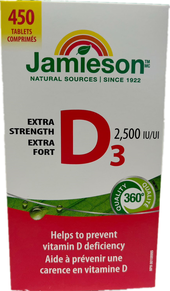 Jamieson Vitamin D3 2500IU , 450 Tablets