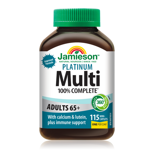Jamieson 100% Complete Platinum Multivitamin for Adults 65+, 115 caplets