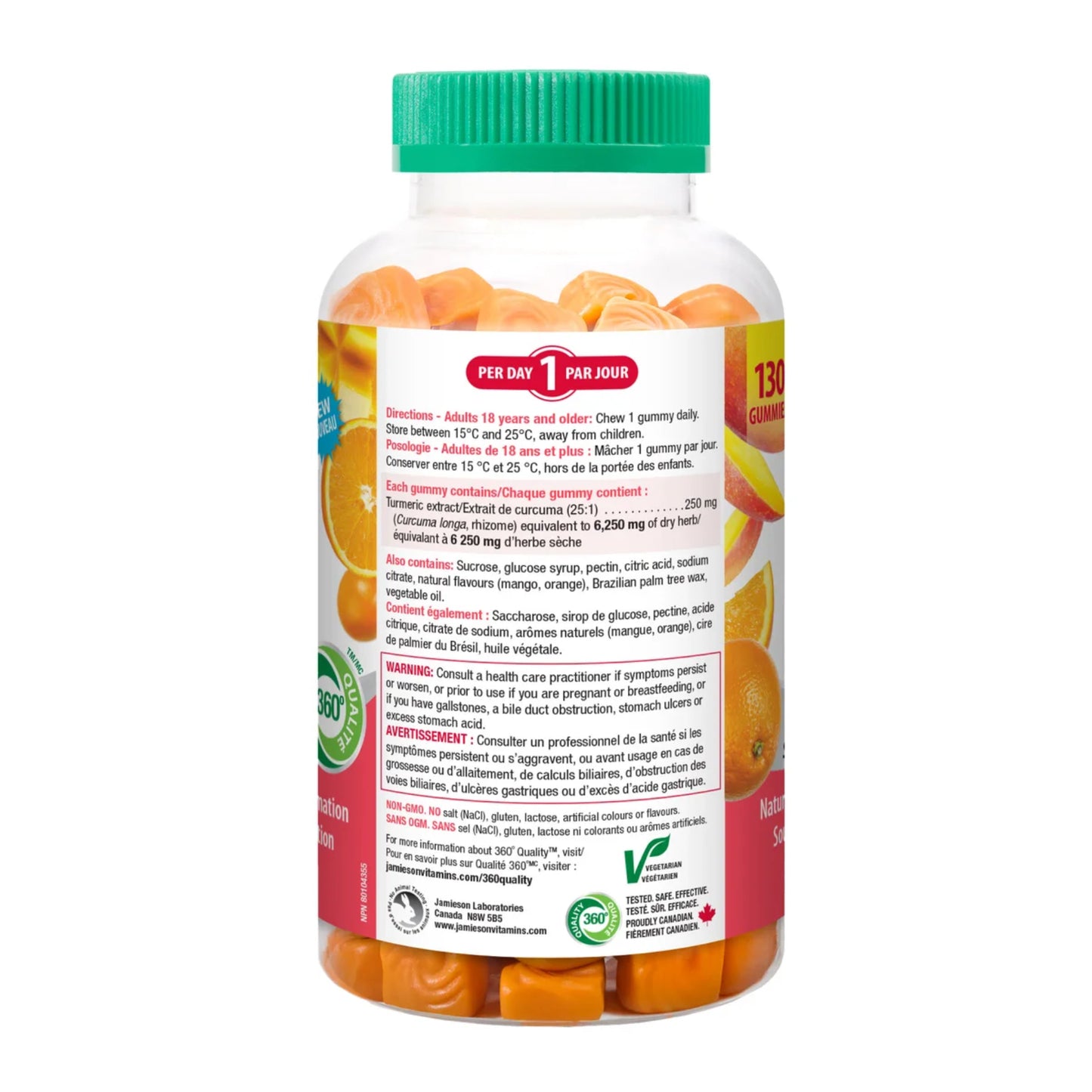 Jamieson High Potency Turmeric 6,250 mg, 130 Gummies