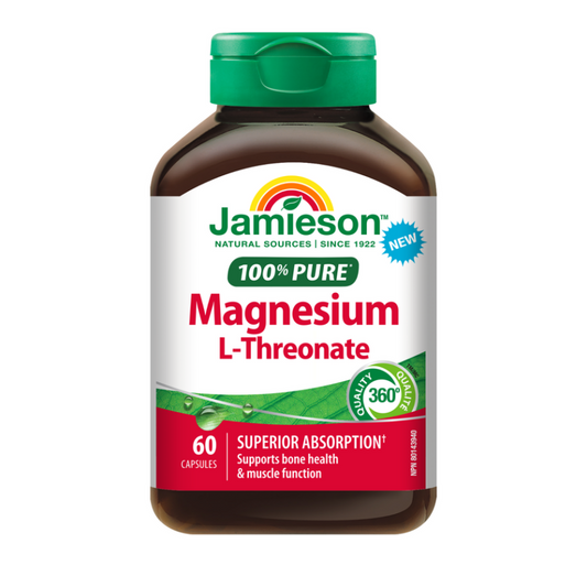 Jamieson 100% Pure Magnesium L-Threonate 50mg 60 Capsules