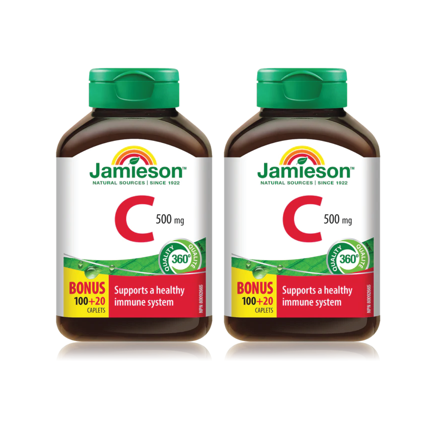 【優惠組合】2 x Jamieson 維生素 C，500 毫克，100+20 片 優惠裝