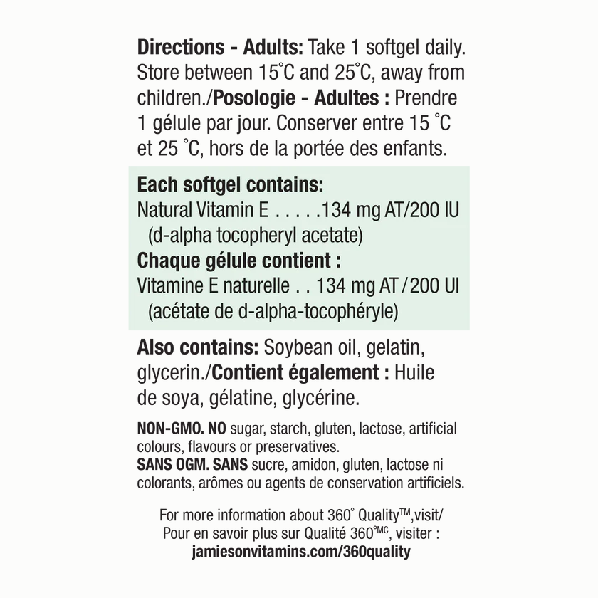Vitamin supplement label with directions and product details on a white background