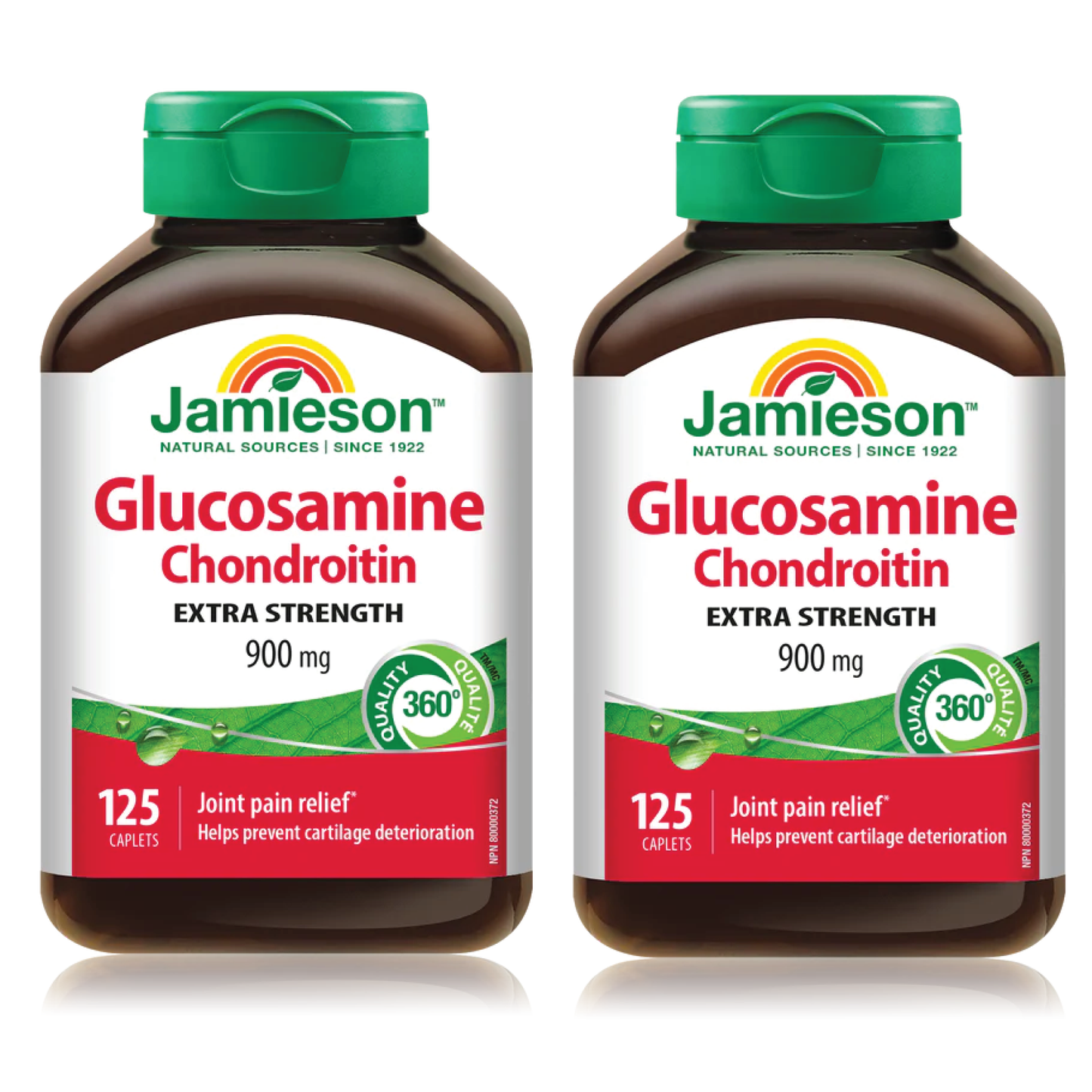 2 x Jamieson Glucosamine Chondroitin 900 mg 125 caplets Bundle