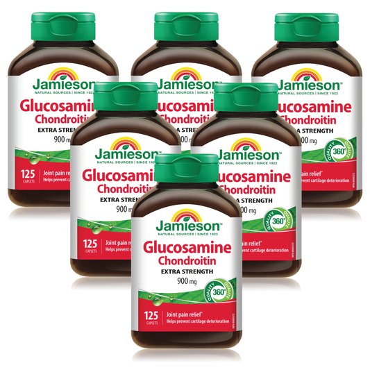 6 x Jamieson Glucosamine Chondroitin 900 mg 125 caplets Bundle