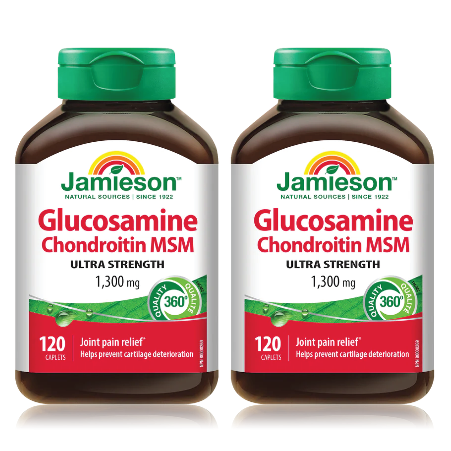 【优惠组合】2瓶 x Jamieson 氨基葡萄糖软骨素+MSM，1300 毫克，120 片