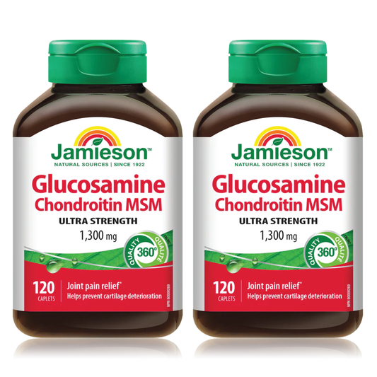 2 x Jamieson Glucosamine Chondroitin MSM, 1300mg, 120 caplets Bundle