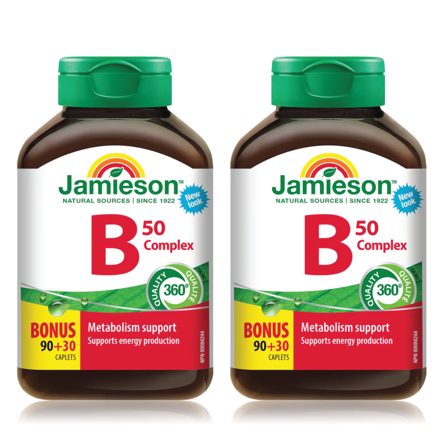 2 x Jamieson Vitamin B Complex, 50 mg, 90+30 Caplets Bundle