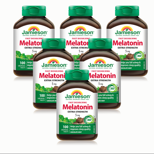 【優惠組合】6瓶 x Jamieson 褪黑素 5毫克（速溶），100片