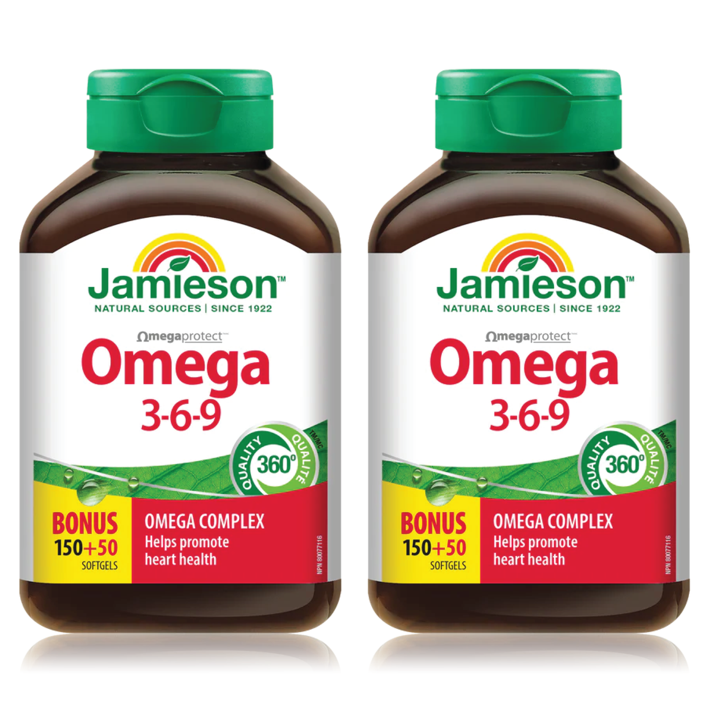 2 x Jamieson Omega 3-6-9, 150+50 softgels Bundle