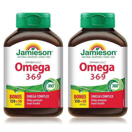 2 x Jamieson Omega 3-6-9, 150+50 softgels Bundle