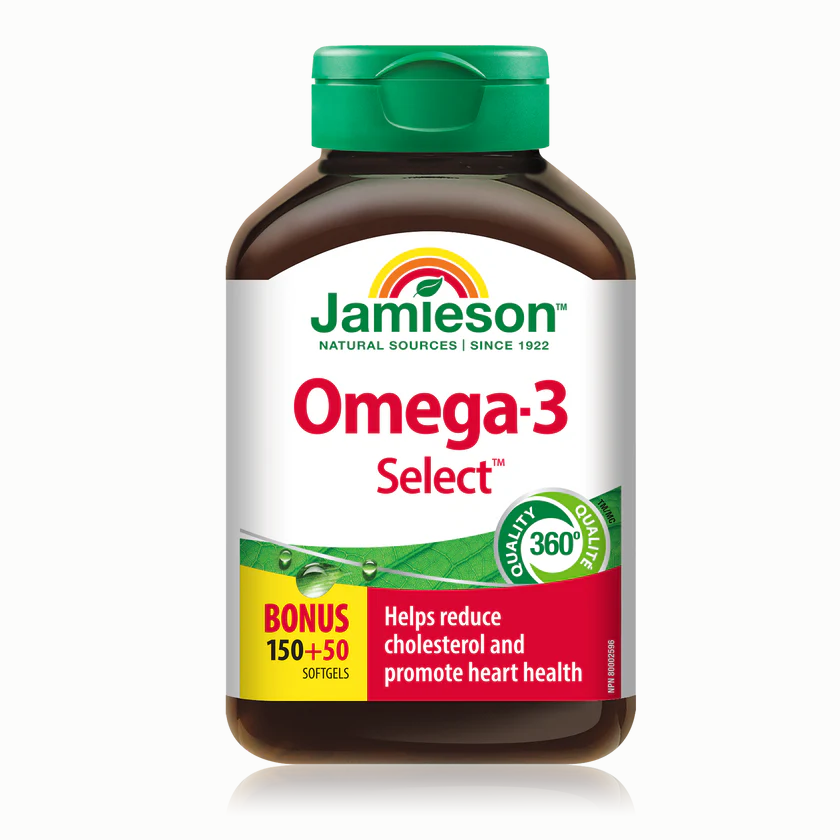 6 x Jamieson Omega-3 Select 1,000 mg 200 Softgels Bonus Bundle