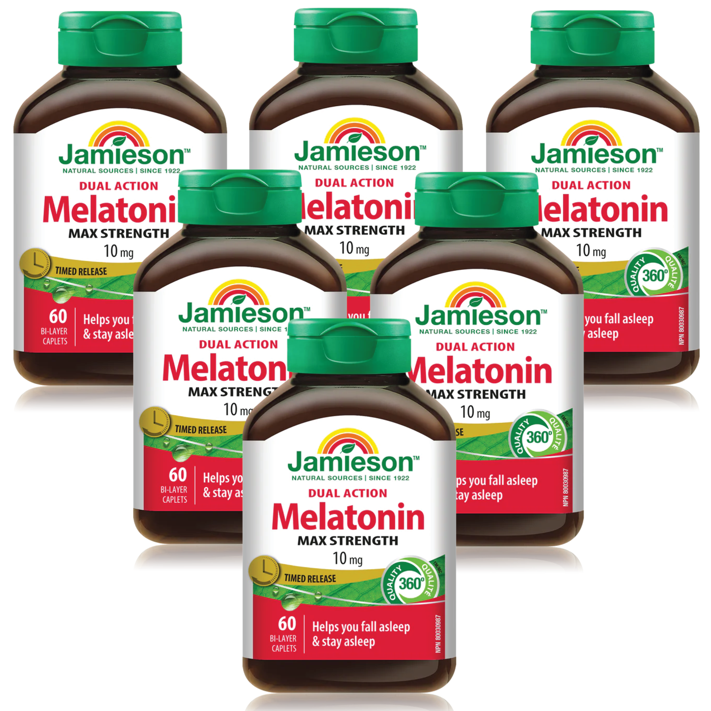 6 x Jamieson Time Release Melatonin 10 mg 60 tablets Bundle