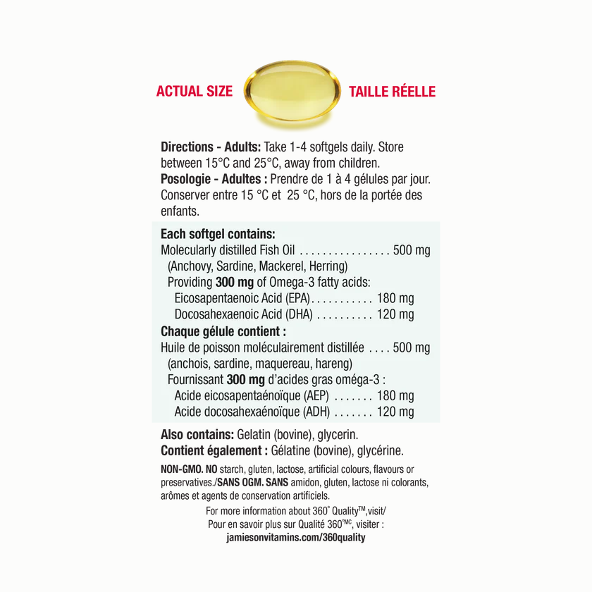 Jamieson Omega-3魚油，200軟迷你膠囊