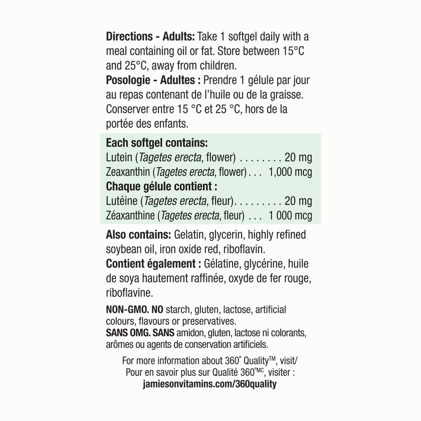 Jamieson Lutein with Zeaxanthin-X Strength 45 softgels