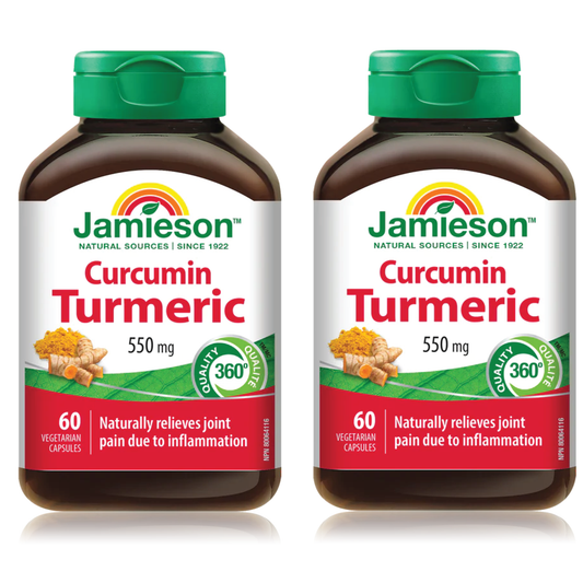 2 x Jamieson Curcumin Turmeric 550mg, 60caps Bundle