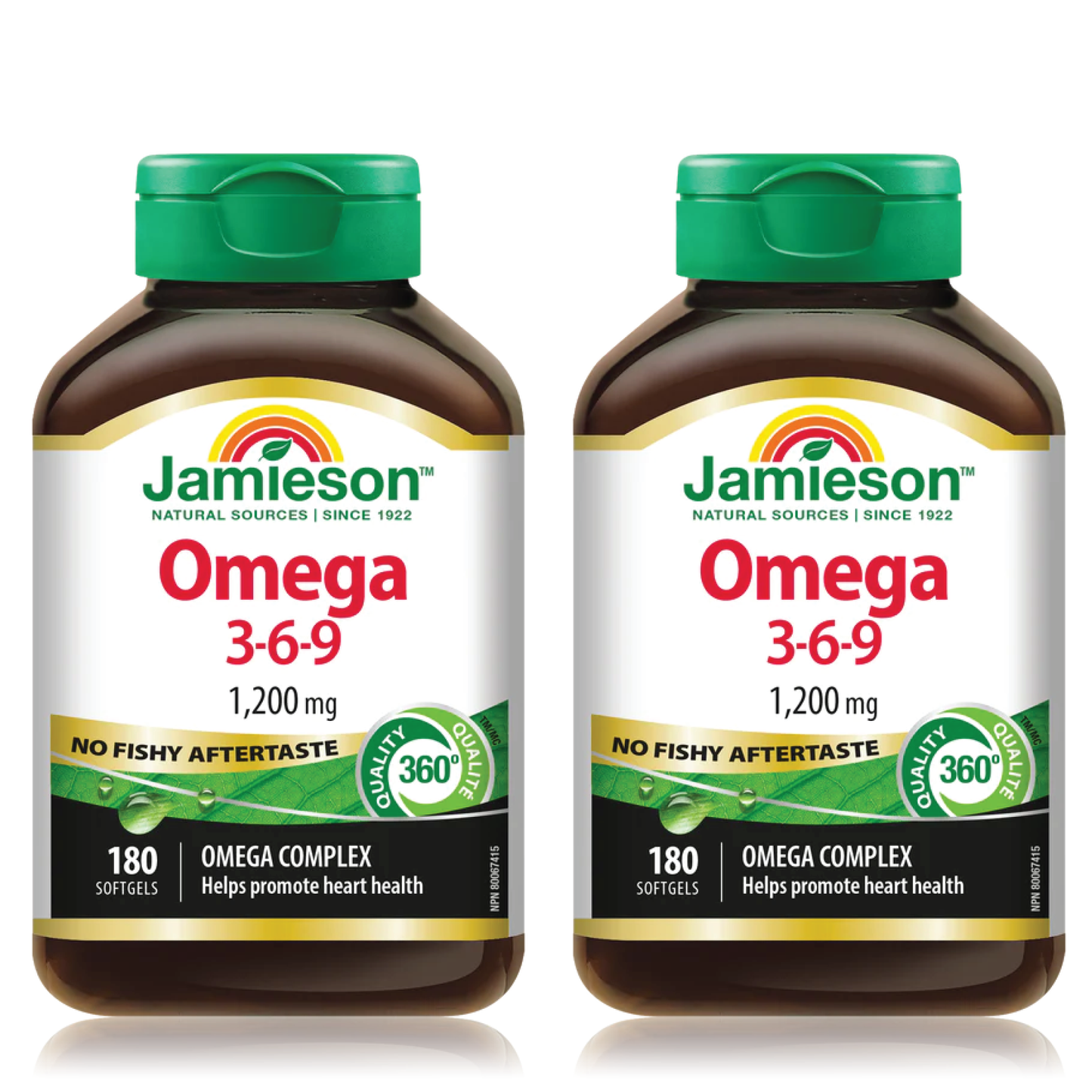 【优惠组合】2瓶 x Jamieson Omega 3-6-9鱼油 1200毫克，180软胶囊