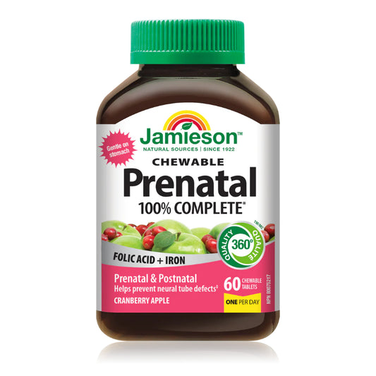 Jamieson 産前100％完全複合維生素咀嚼片-蔓越莓蘋果口味60粒