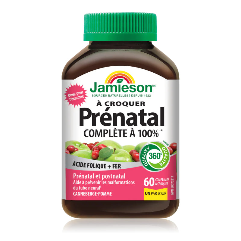Jamieson Prenatal 100% Complete Multivitamin Chewable - Cranberry Apple 60's