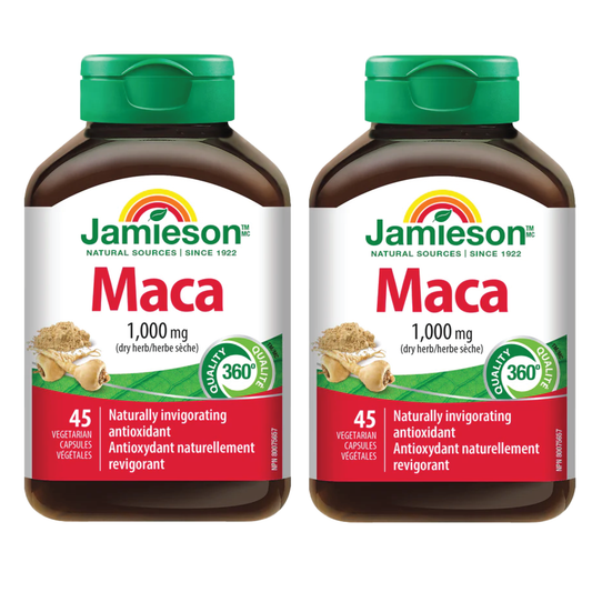 2 x Jamieson Maca 1000 mg 45 veg capsules Bundle