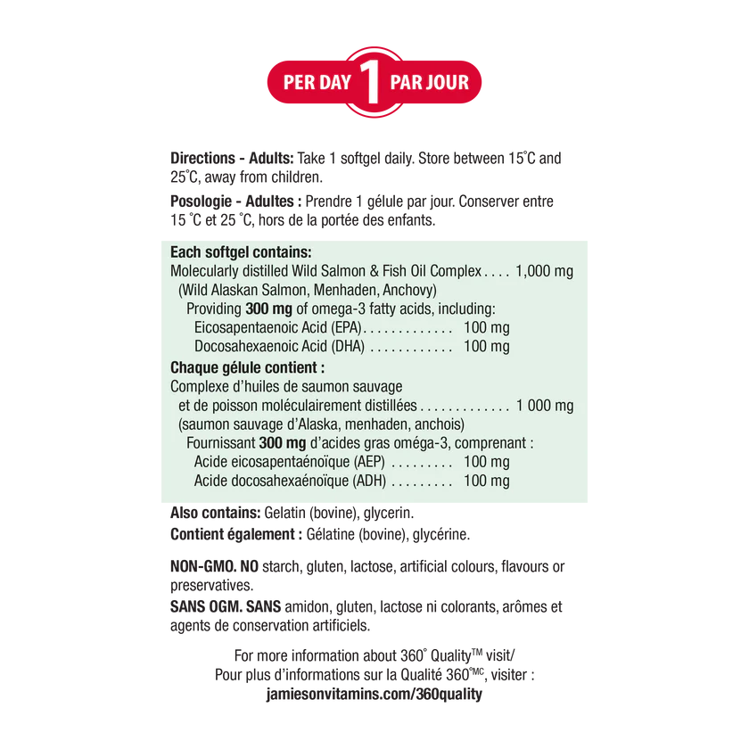 Jamieson Wild Salmon & Fish Oil Omega 3 Complex 280's