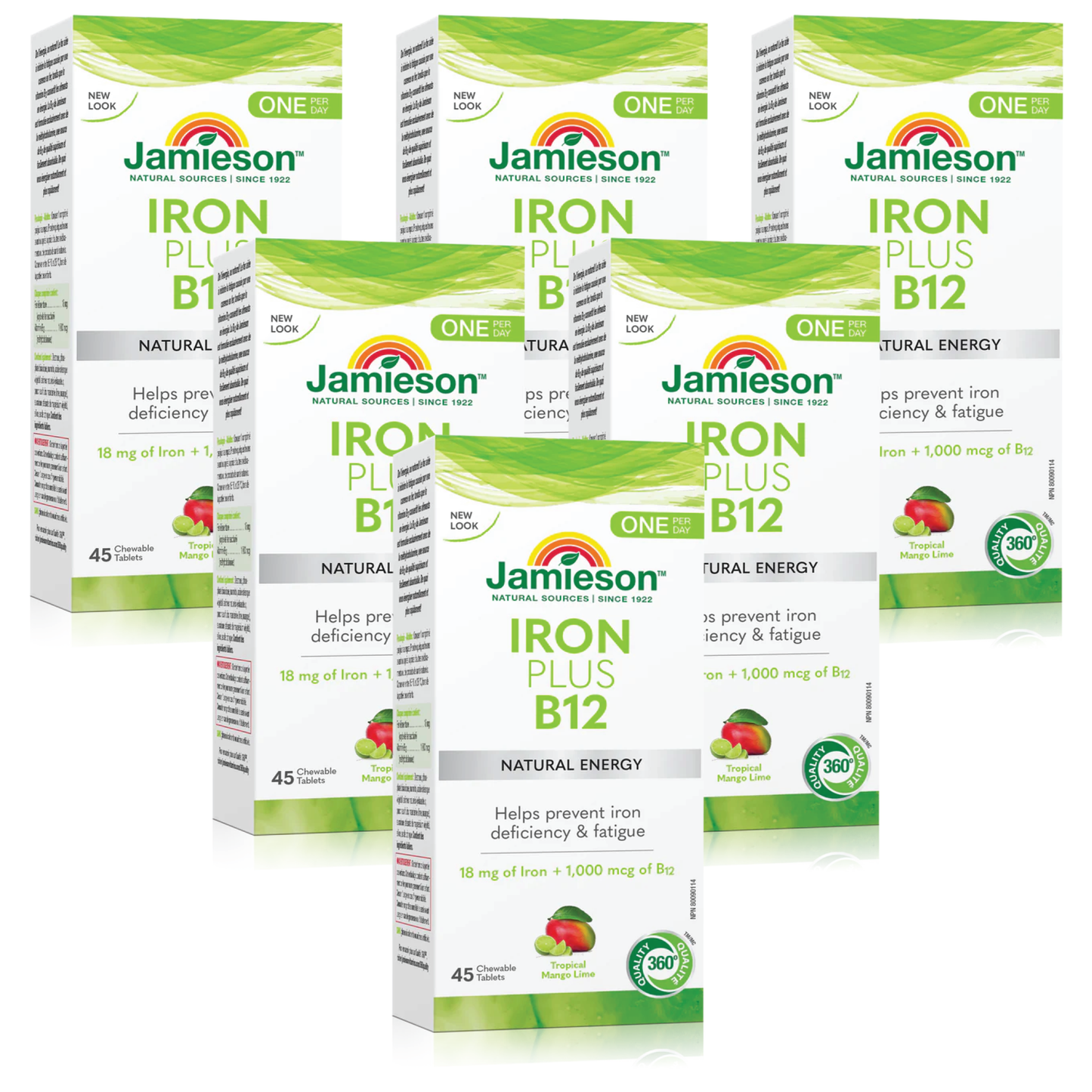 6 x Jamieson Iron + Vitamin B12 Chewable 45's Bundle
