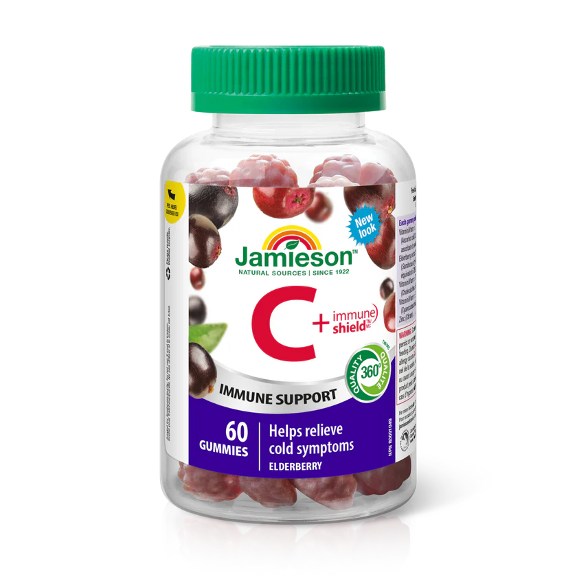 【优惠组合】2瓶 x Jamieson 维生素 C +免疫盾接骨木萃取（缓解感冒症状)，60 粒软糖