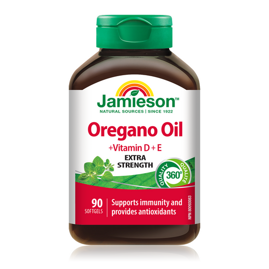 Jamieson Oregano Oil with Vitamin D + E Extra Strength 90 softgels