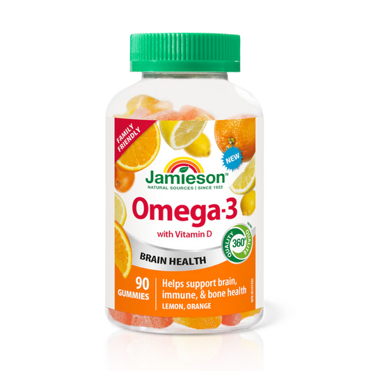 Jamieson Omega-3 软糖 | 家庭适用，90 粒软糖