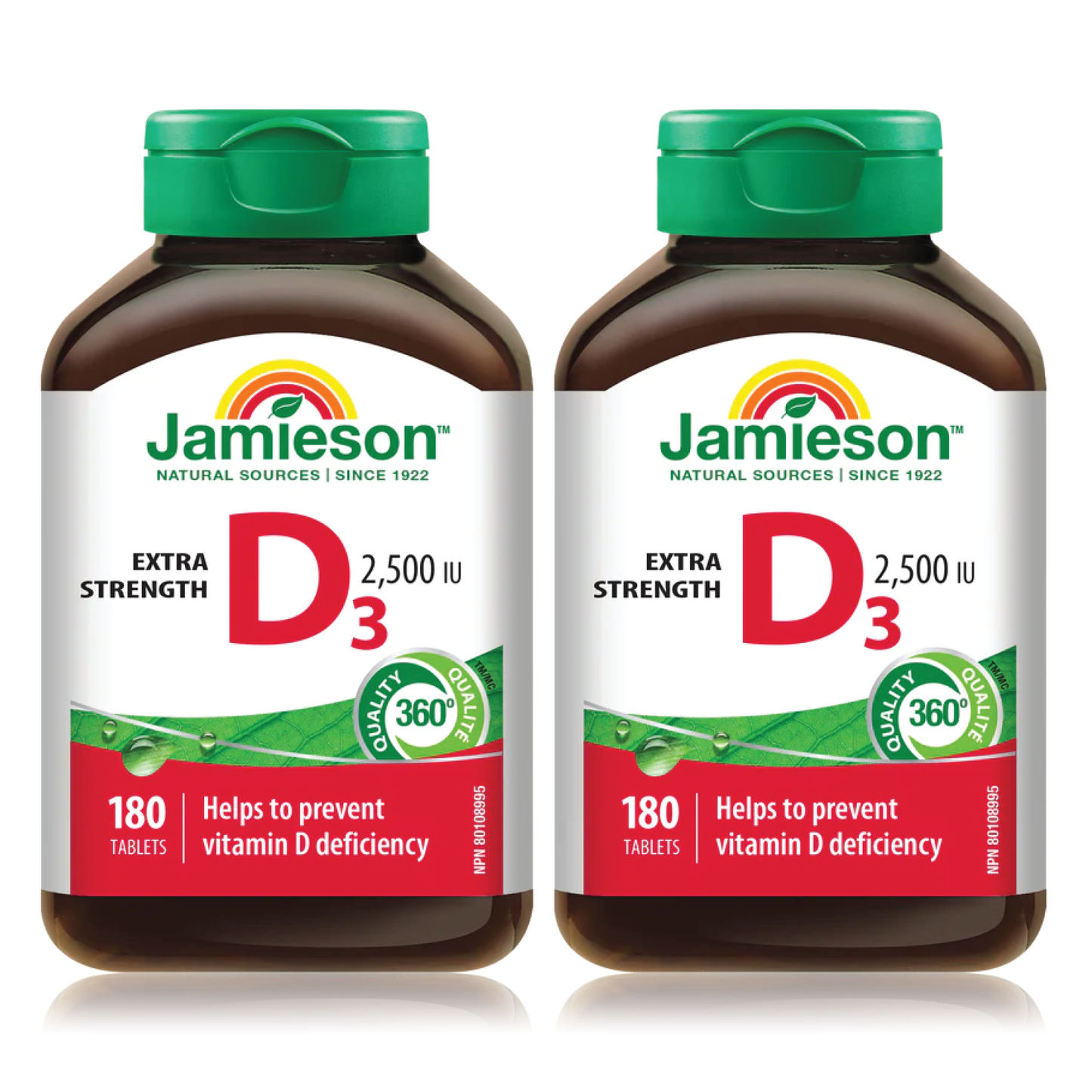 2 x Jamieson Vitamin D 2,500IU, 180 tabs Bundle