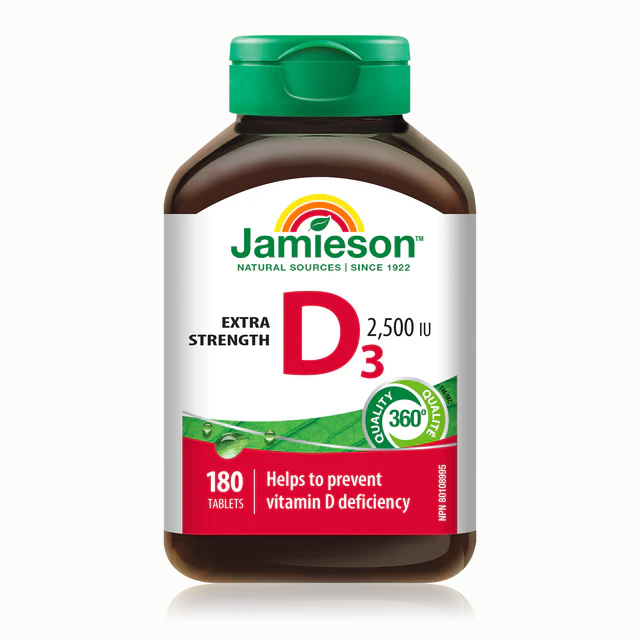 Jamieson Vitamin D 2,500IU, 180 tabs Bundle