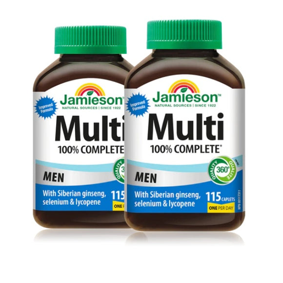 2 x Jamieson 100% Complete Multivitamin for Men , 115 caplets Bundle