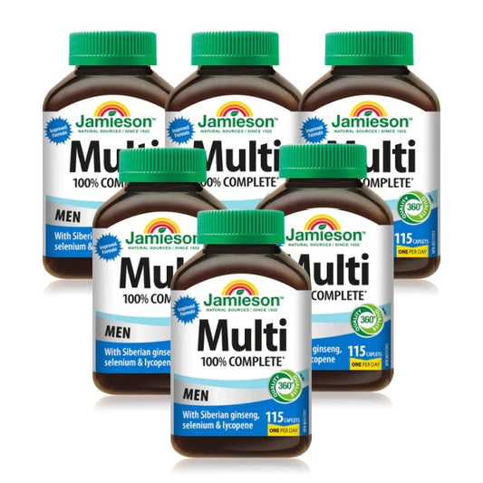 【優惠組合】6瓶 x Jamieson 健美生100% 男士綜合維他命， 115片