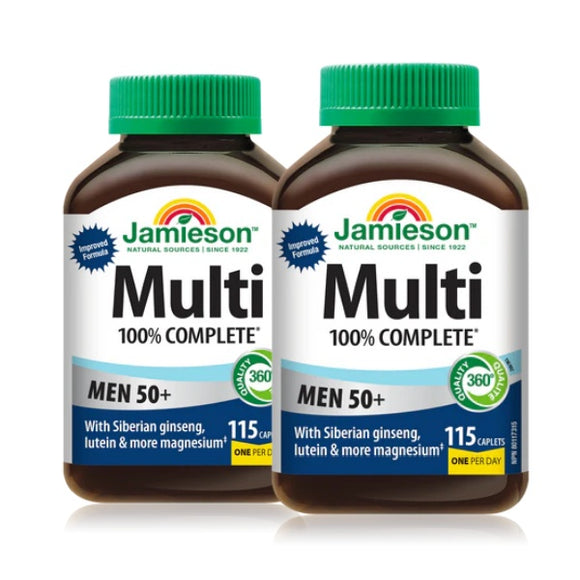 【優惠組合】2瓶 x Jamieson 100％全效男性50+综合维生素，115粒
