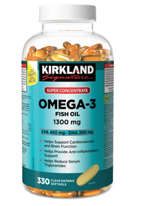 Kirkland  Super Concentrate Omega-3 Fish Oil 1300mg, 330SG