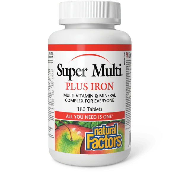 Natural Factors 成人综合维生素矿物质（含铁剂）, 180片