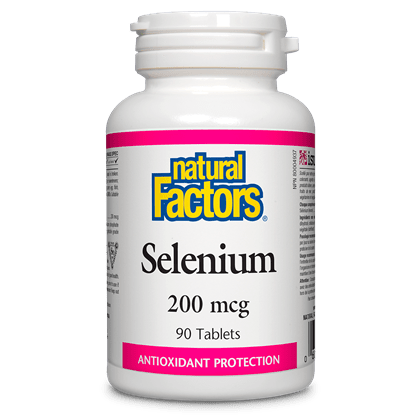 Natural Factors Selenium supplement bottle on a white background