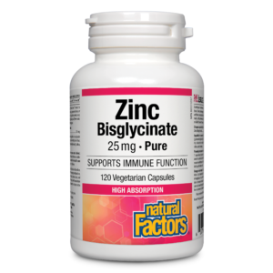 Natural Factors Zinc Bisglycinate 25 mg