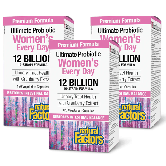 3 x Natural Factors Women's Multi Probiotic Formula, 120 caps Bundle