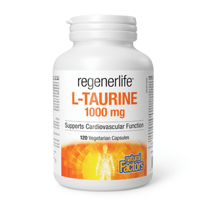 Natural Factors RegenerLife 抗衰老支持心血管功能 L-牛磺酸 ，1000mg，120 粒素食膠囊