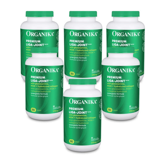 6x Organika Premium Liga Joint 830mg 180 capsules Bundle