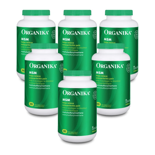 6x Organika MSM (Methyl-Sulfonyl-Methane) 1000 mg 180 veg capsules Bundle
