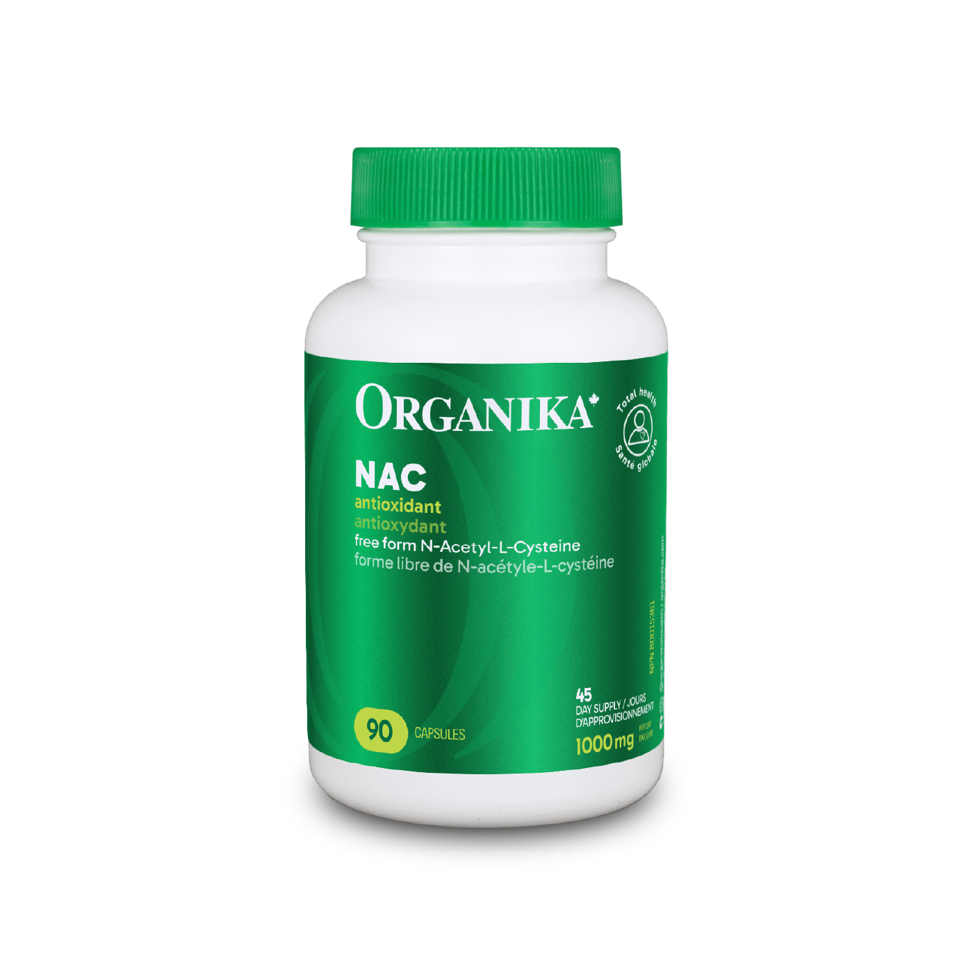 Organika NAC（(N-Acetyl-L-Cysteine) 强效抗氧化排毒， 500 毫克，90 粒胶囊