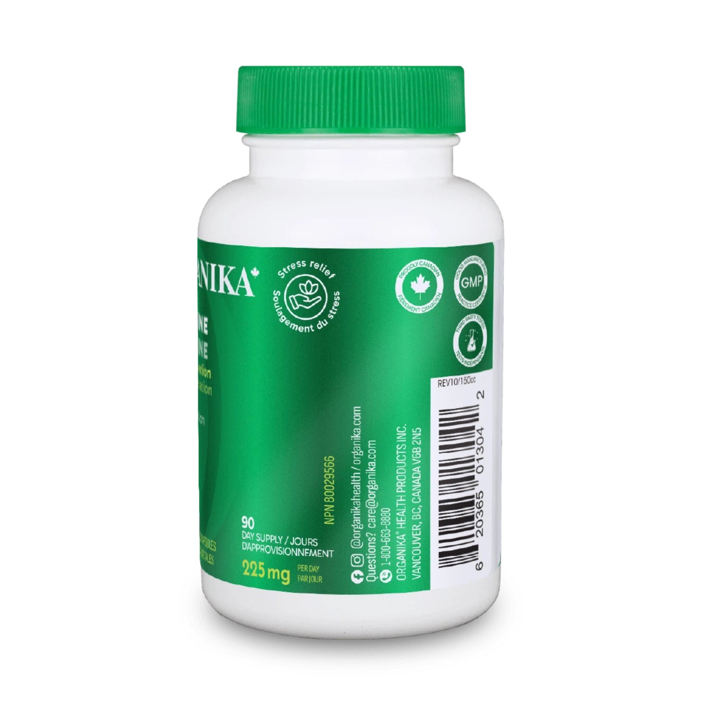 Organika L-theanine 225mg 90 vcaps