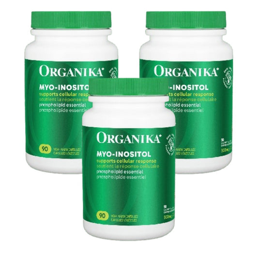 【优惠组合】3瓶 x Organika 肌醇, 500毫克，90素食胶囊 (支持女性激素和情绪平衡以及卵巢功能)
