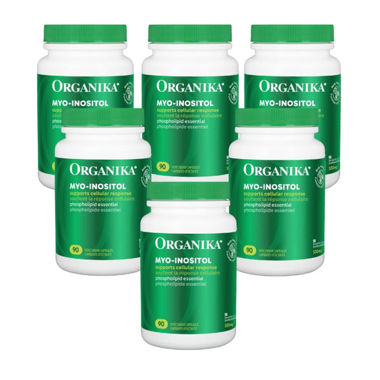 【優惠組合】6瓶 x Organika 肌醇,500毫克，90素食膠囊 （支持女性健康激素和情緒平衡以及卵巢功能）