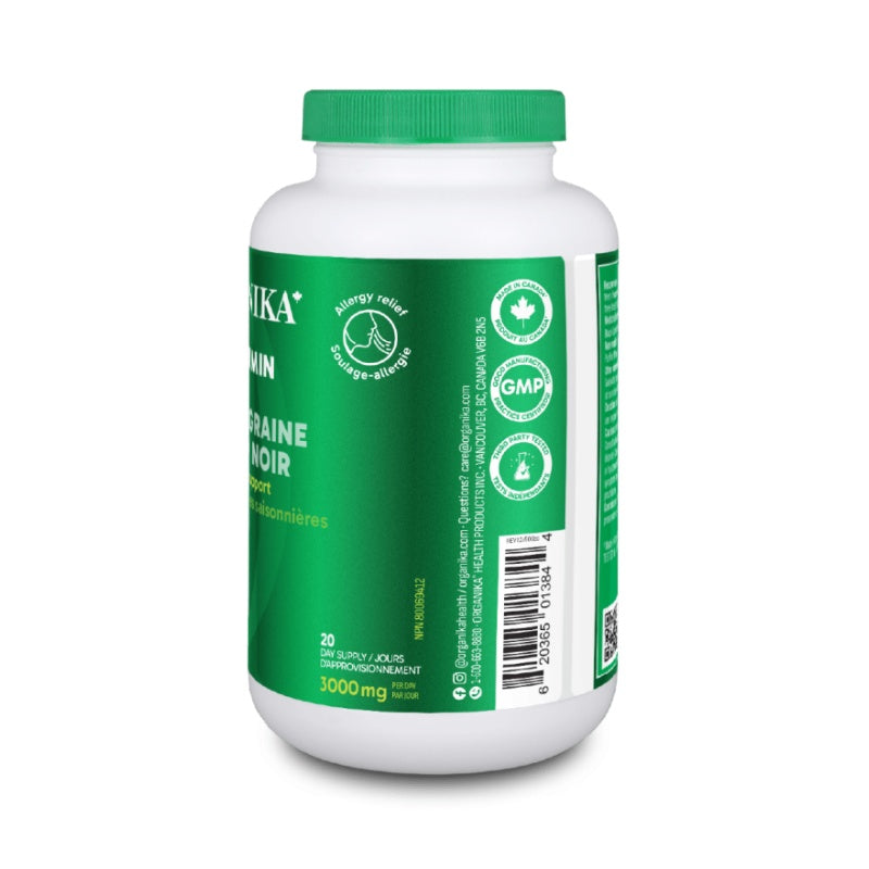 [优惠组合] 6瓶 X Organika 黑小茴香种子油胶囊，缓解过敏，500毫克，120粒
