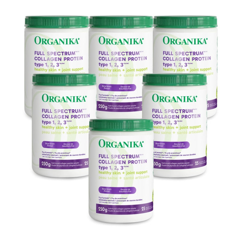 [優惠組合] 6瓶x Organika 全譜強效型膠原蛋白粉（包含1/2/3型膠原蛋白），250g